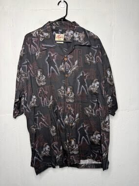 Elvis Presley 2XL short sleeve button up vintage shirt david carey